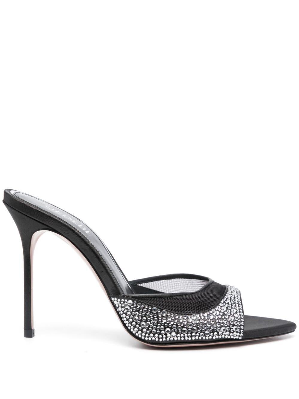 NWT Gedebe Isabelli Black Crystal-embellished Stiletto Sandals EU 36.5 / US 6